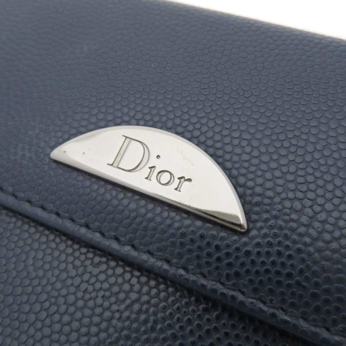 CHRISTIAN DIOR Logo Hardware Bifold Wallet with Coin Pocket Leather Ladies [Used]