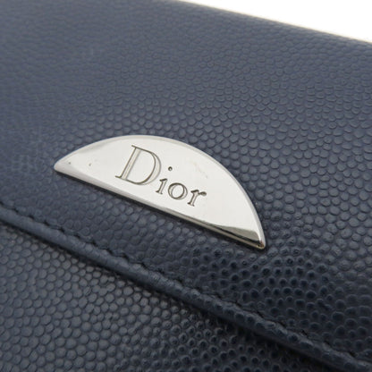 CHRISTIAN DIOR Logo Hardware Bifold Wallet with Coin Pocket Leather Ladies [Used]