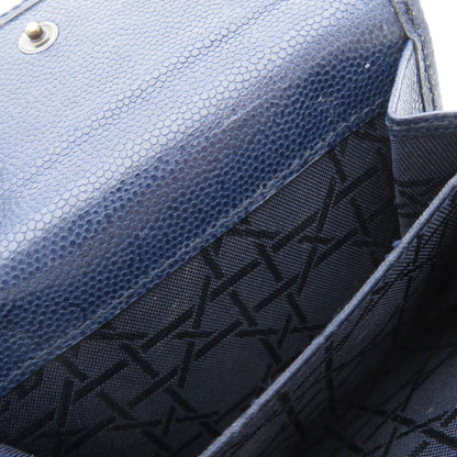 CHRISTIAN DIOR Logo Hardware Bifold Wallet with Coin Pocket Leather Ladies [Used]