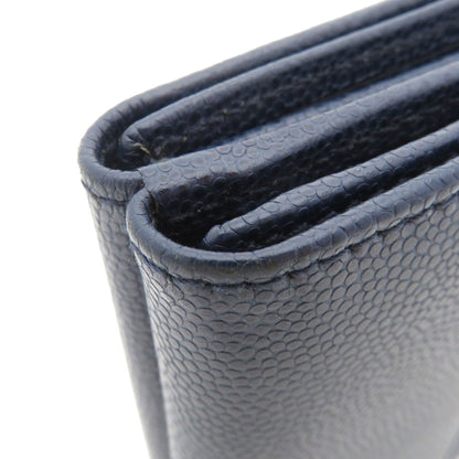 CHRISTIAN DIOR Logo Hardware Bifold Wallet with Coin Pocket Leather Ladies [Used]