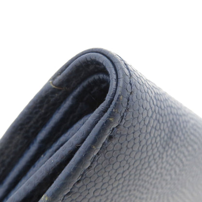 CHRISTIAN DIOR Logo Hardware Bifold Wallet with Coin Pocket Leather Ladies [Used]