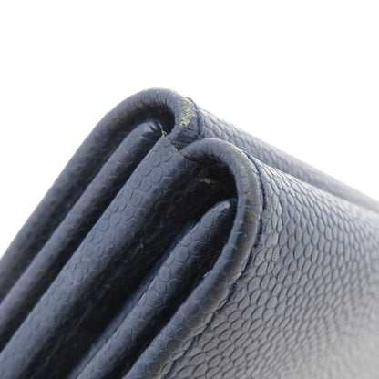 CHRISTIAN DIOR Logo Hardware Bifold Wallet with Coin Pocket Leather Ladies [Used]