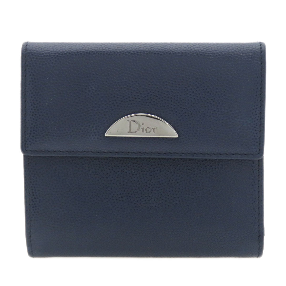 CHRISTIAN DIOR   Bifold Wallet with Coin Pocket Logo Hardware Leather Ladies