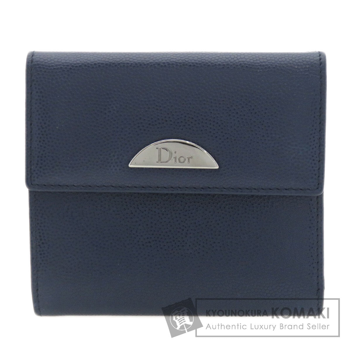 CHRISTIAN DIOR Logo Hardware Bifold Wallet with Coin Pocket Leather Ladies [Used]