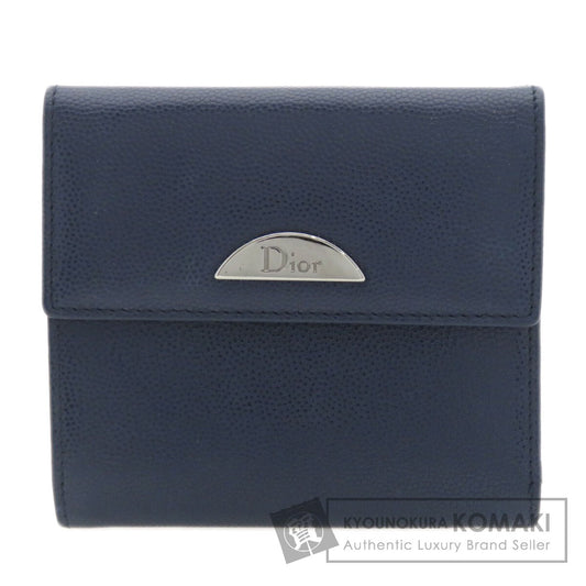 CHRISTIAN DIOR Logo Hardware Bifold Wallet with Coin Pocket Leather Ladies [Used]
