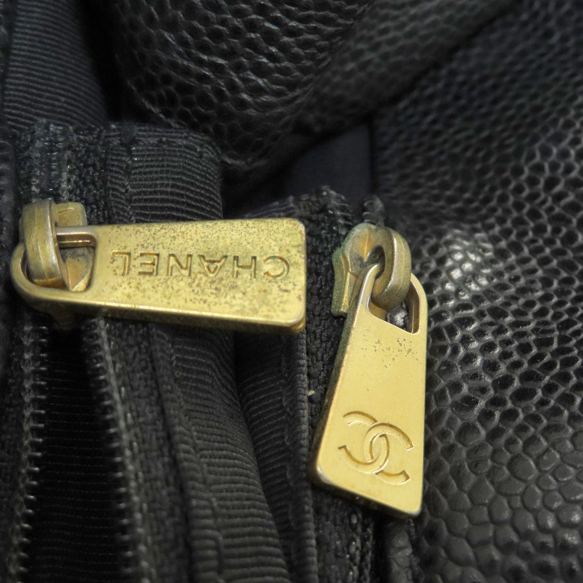 CHANEL COCO Mark Tote Bag Grained Calfskin Skin Ladies [Used]