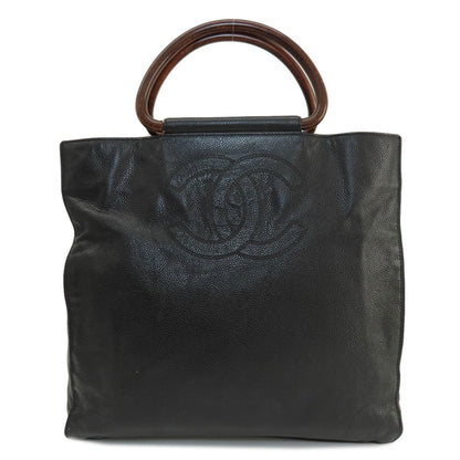 CHANEL COCO Mark Tote Bag Grained Calfskin Skin Ladies [Used]