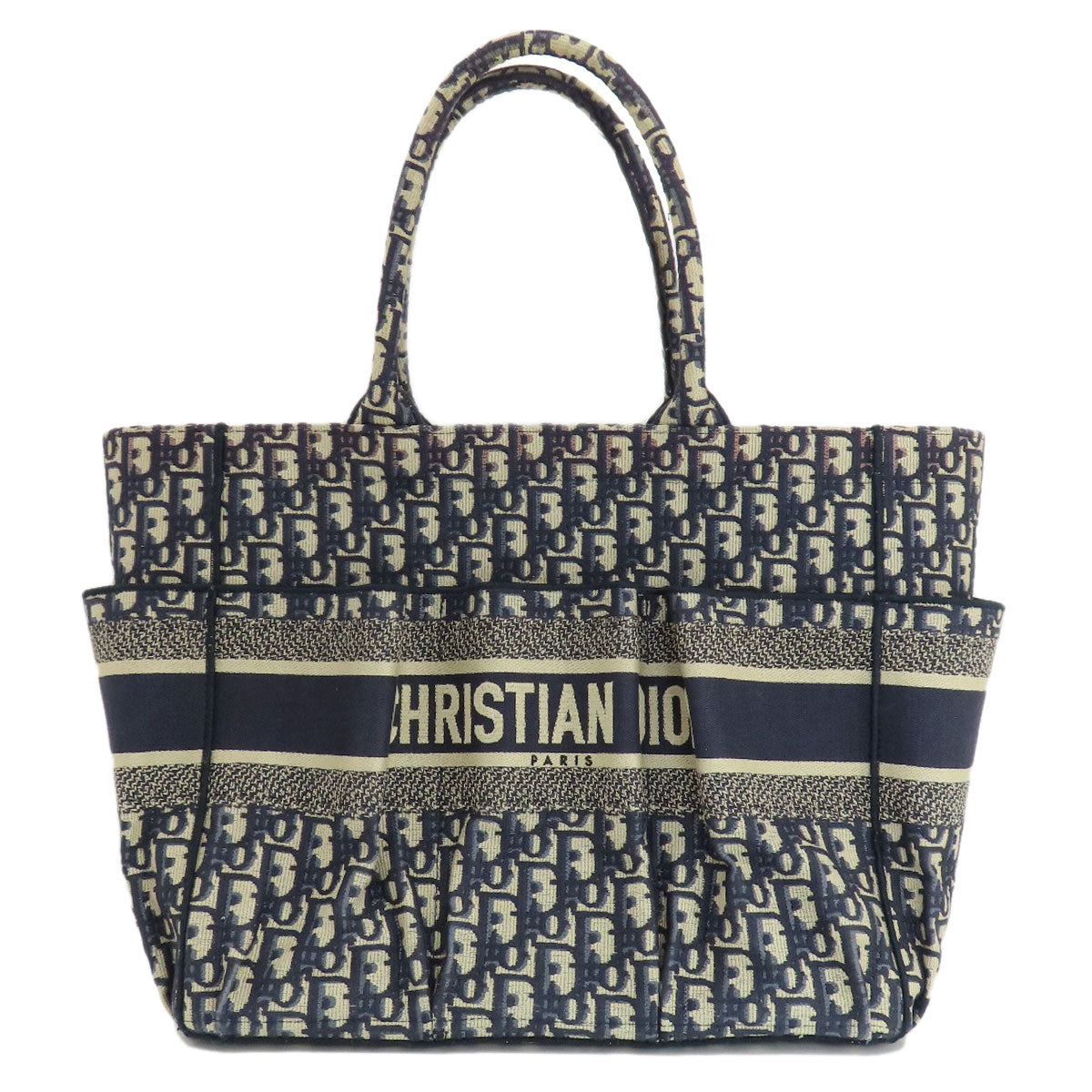 CHRISTIAN DIOR Trotter pattern Tote Bag Canvas Ladies [Used]