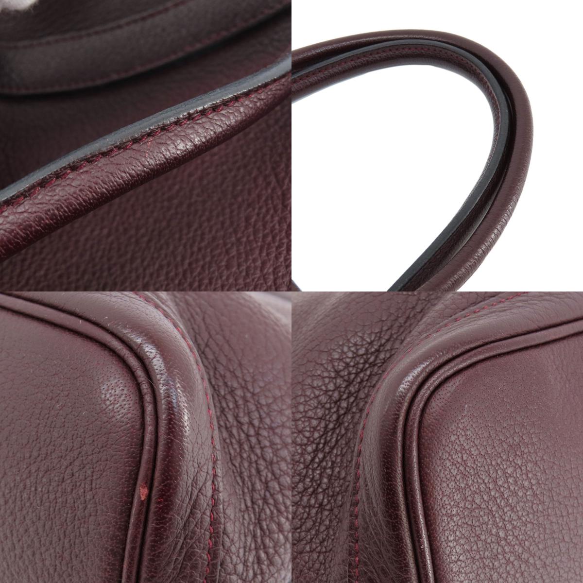 HERMES Garden Party TPM Bordeaux SilverHardware Handbag Taurillon Clemence Ladies [Used]