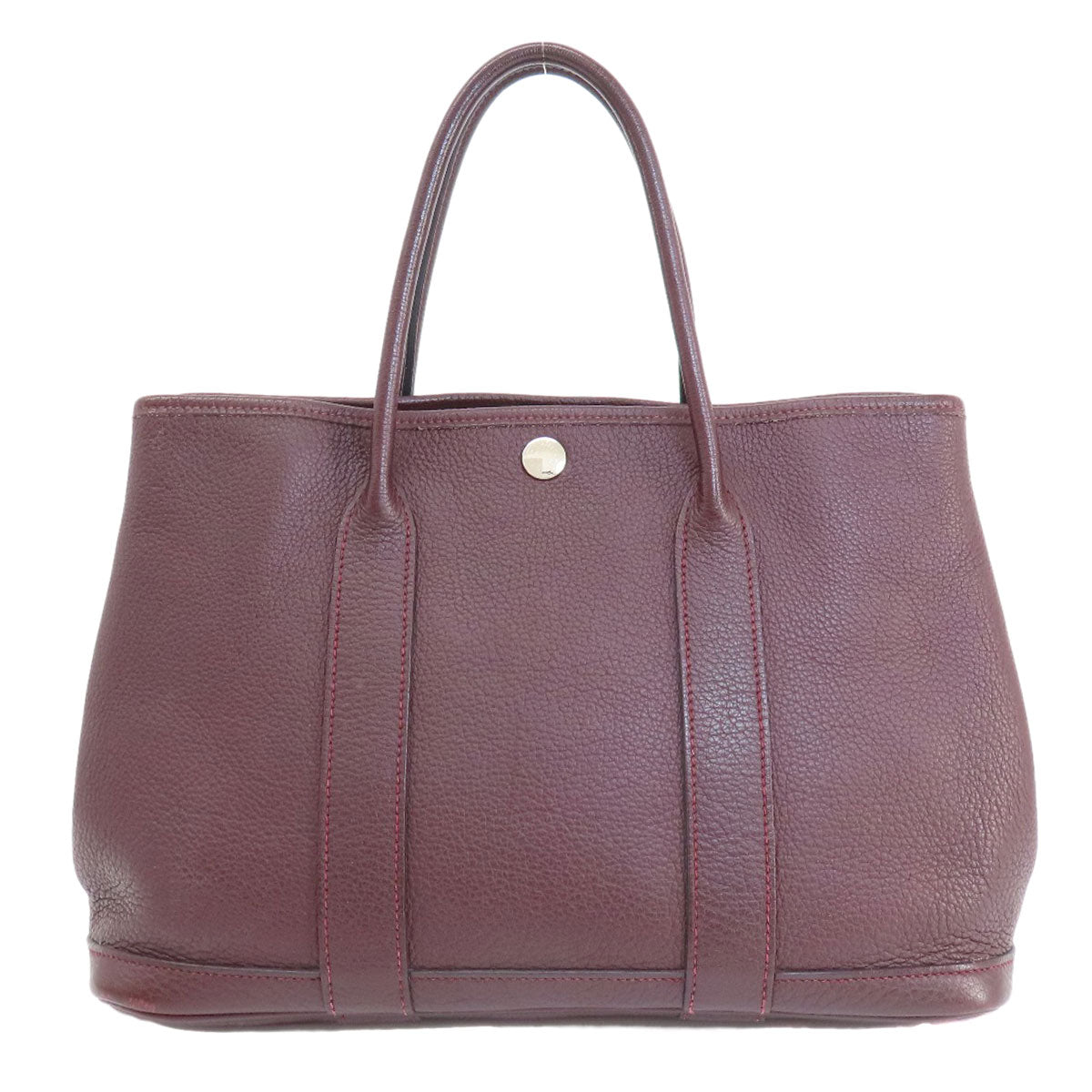 HERMES Garden Party TPM Bordeaux SilverHardware Handbag Taurillon Clemence Ladies [Used]