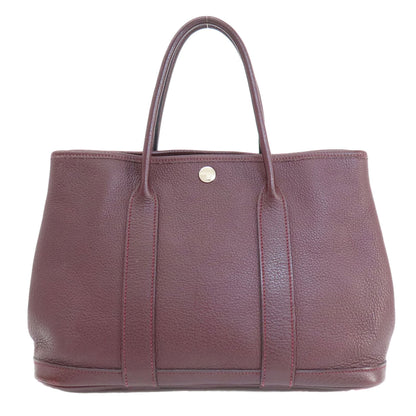 HERMES Garden Party TPM Bordeaux SilverHardware Handbag Taurillon Clemence Ladies [Used]