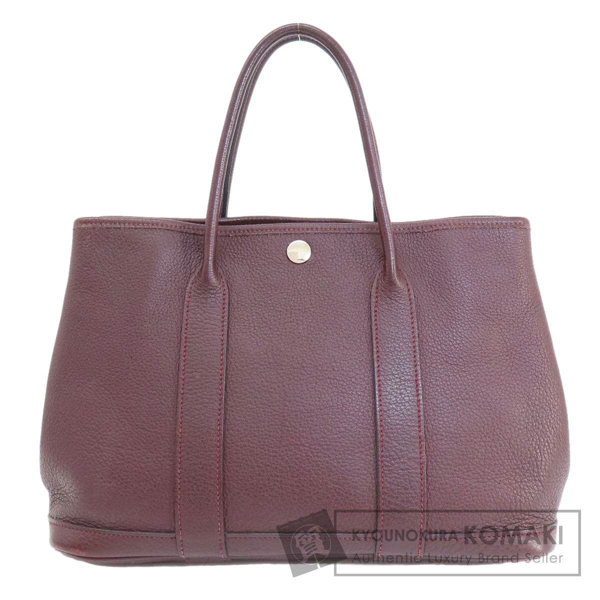 HERMES Garden Party TPM Bordeaux SilverHardware Handbag Taurillon Clemence Ladies [Used]
