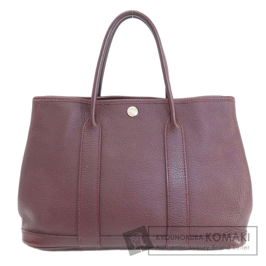 HERMES   Handbag Garden Party TPM Bordeaux SilverHardware Taurillon Clemence Ladies