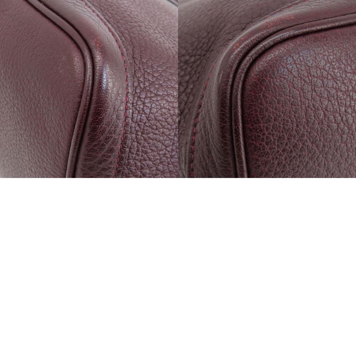 HERMES Garden Party TPM Bordeaux SilverHardware Handbag Taurillon Clemence Ladies [Used]