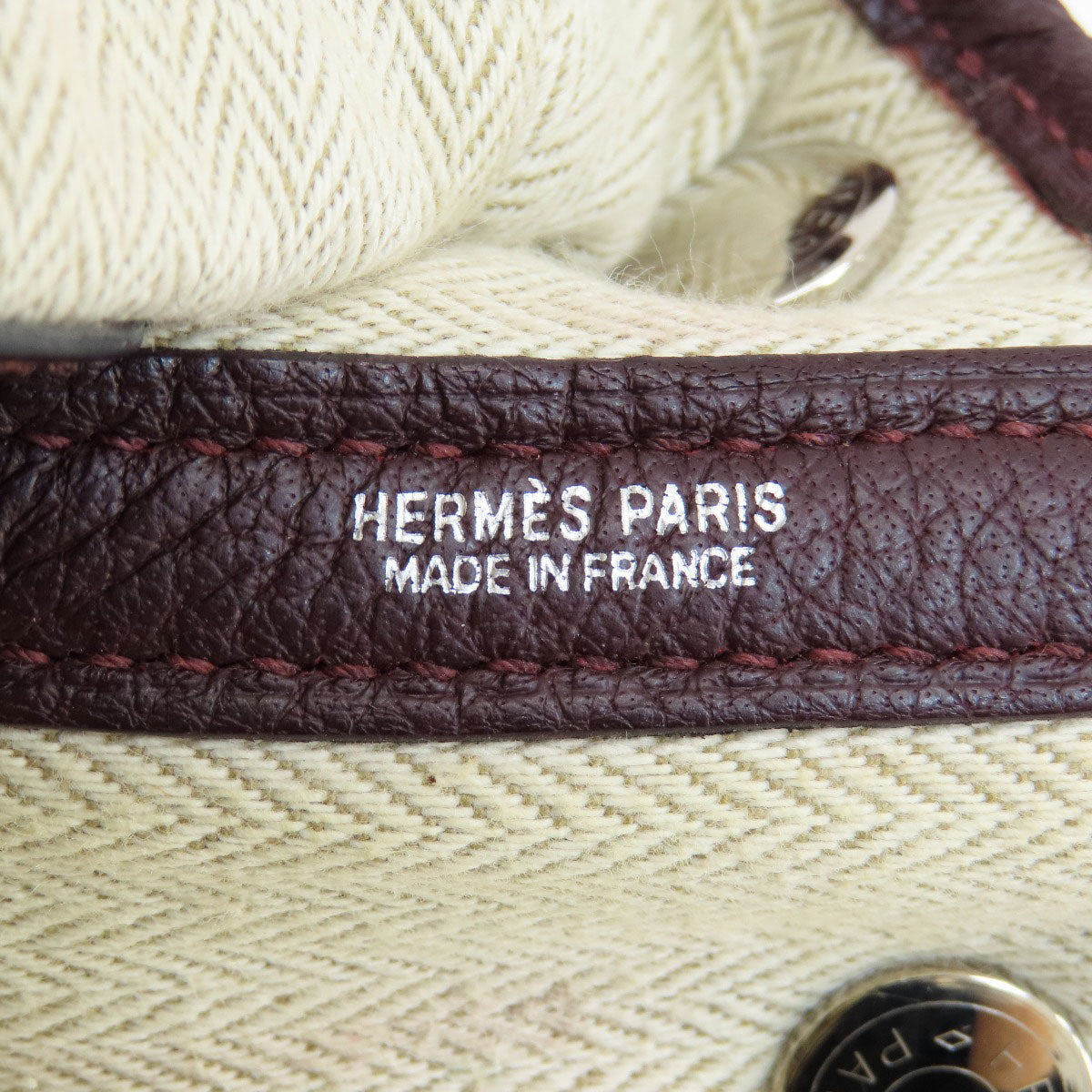 HERMES Garden Party TPM Bordeaux SilverHardware Handbag Taurillon Clemence Ladies [Used]