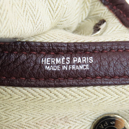 HERMES Garden Party TPM Bordeaux SilverHardware Handbag Taurillon Clemence Ladies [Used]