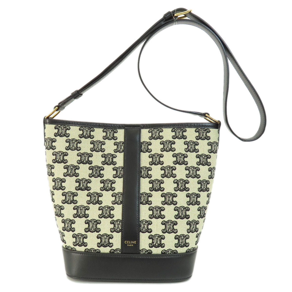 CELINE Small Bucket Triomphe Shoulder Bag Canvas Ladies [Used]