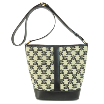 CELINE Small Bucket Triomphe Shoulder Bag Canvas Ladies [Used]