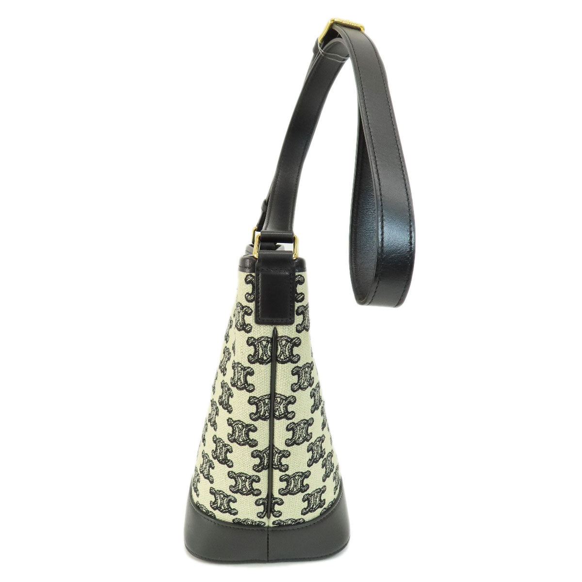 CELINE Small Bucket Triomphe Shoulder Bag Canvas Ladies [Used]