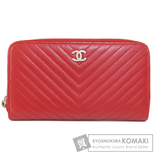 CHANEL   Long wallet (with coin pocket) V-stitch COCO Mark Caviar skin Ladies