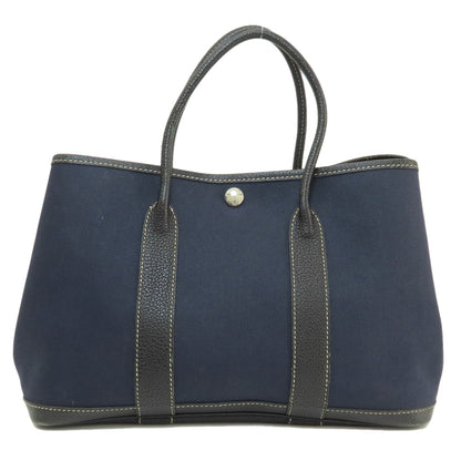 HERMES   Tote Bag Garden Party TPM Navy SilverHardware Towar Officche Ladies