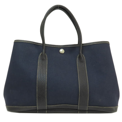 HERMES   Tote Bag Garden Party TPM Navy SilverHardware Towar Officche Ladies