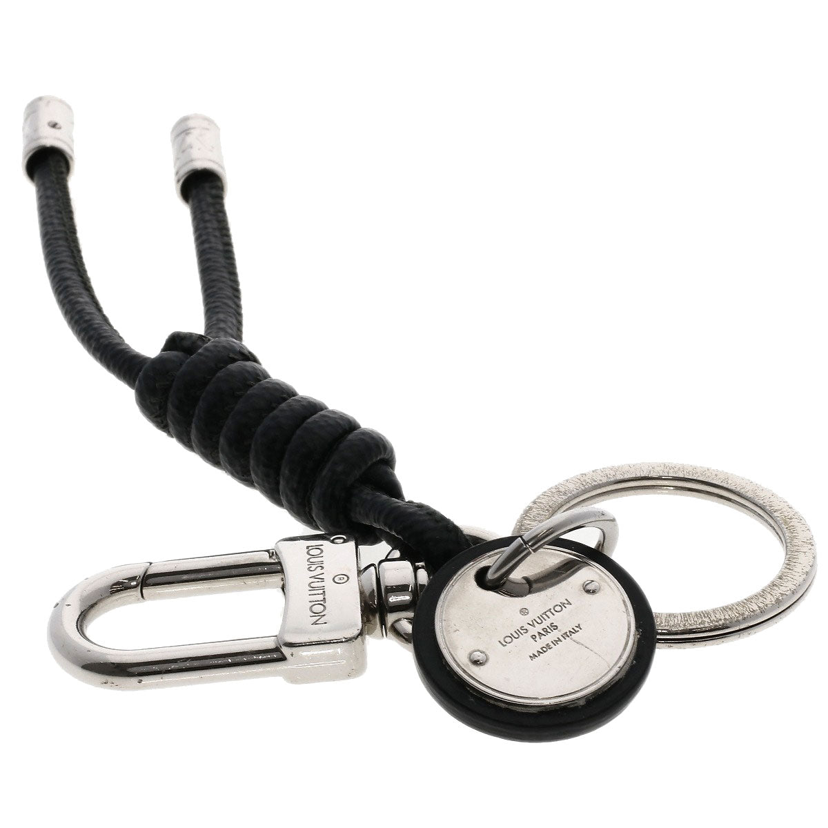 LOUIS VUITTON  M67224 key ring Leather Rope Keyring Damier Graphite Metal Damier canvasLadies