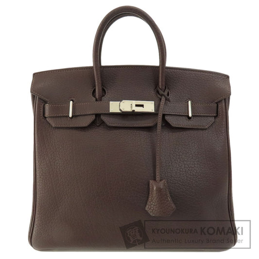 HERMES   Handbag Hauta Croix 28 Dark Brown SilverHardware Togo Ladies