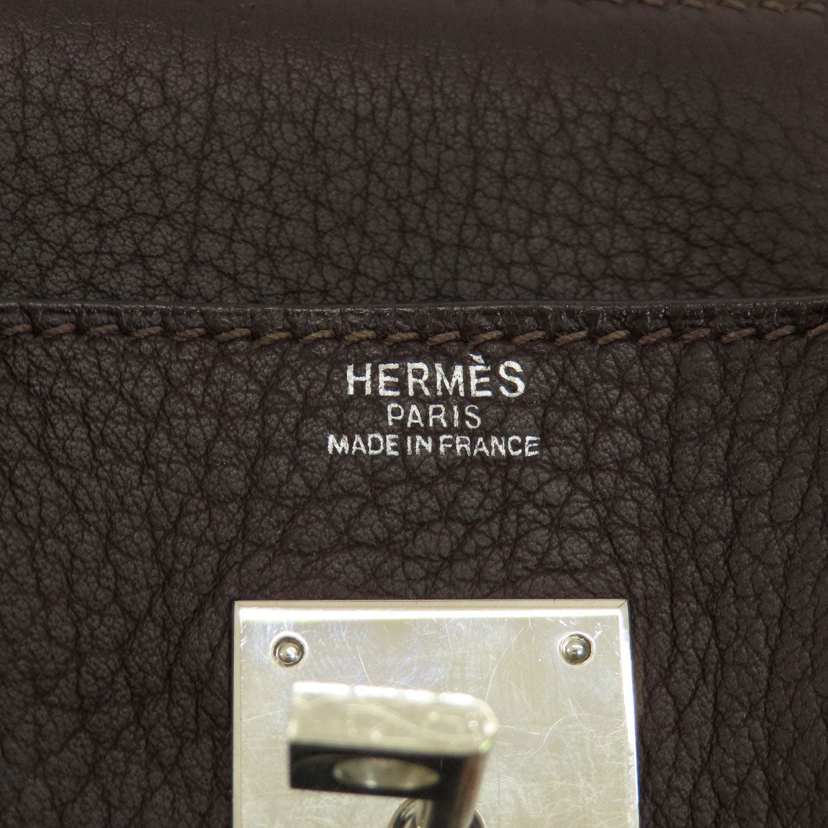 HERMES   Handbag Hauta Croix 28 Dark Brown SilverHardware Togo Ladies