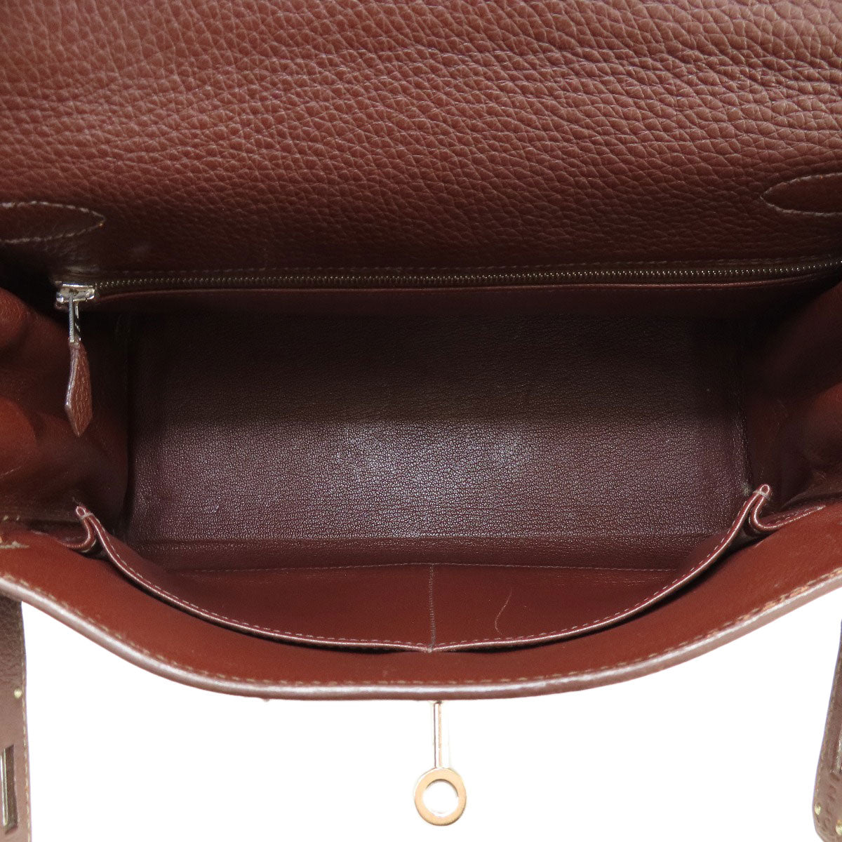 HERMES   Handbag Kelly 28 Inner Stitch Rouge Serie SilverHardware Taurillon Clemence Ladies