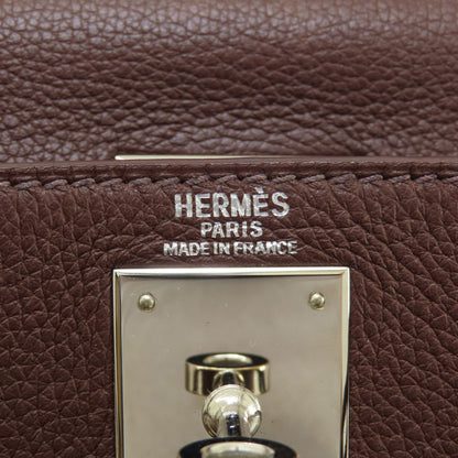 HERMES   Handbag Kelly 28 Inner Stitch Rouge Serie SilverHardware Taurillon Clemence Ladies