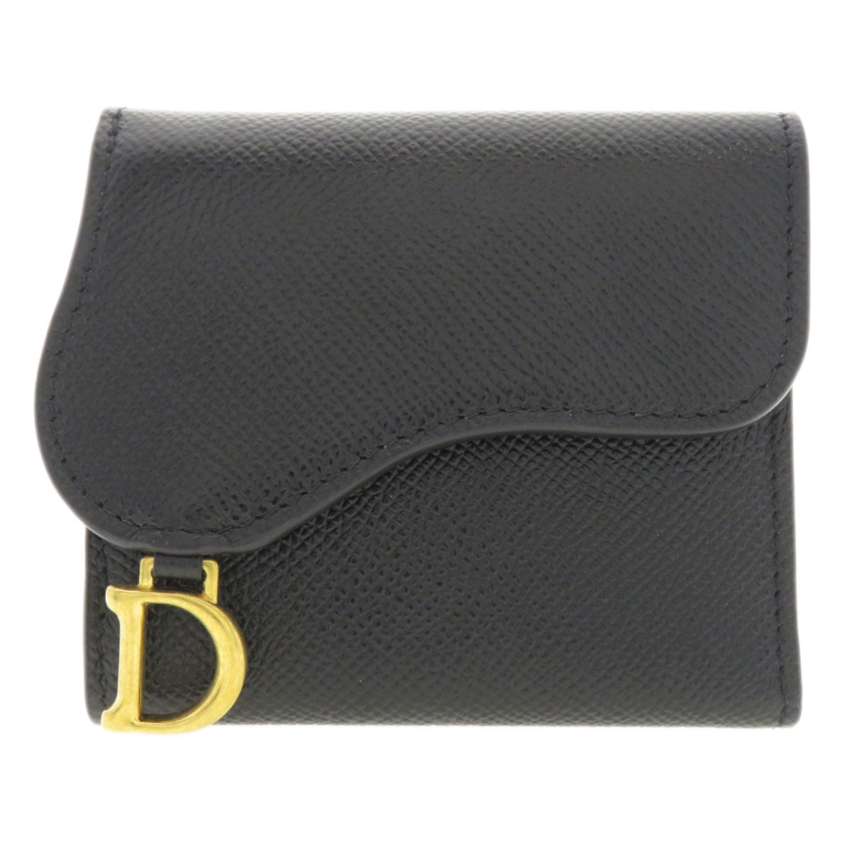 CHRISTIAN DIOR saddle Bifold Wallet with Coin Pocket Calf Ladies [Used]