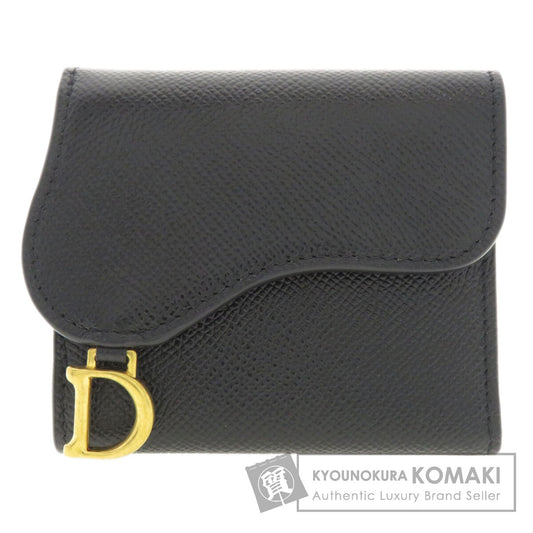 CHRISTIAN DIOR saddle Bifold Wallet with Coin Pocket Calf Ladies [Used]