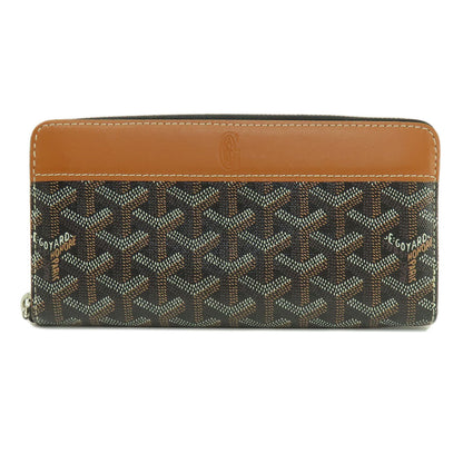 GOYARD Zip GM herringbone pattern Long wallet (with coin pocket) Coating canvas LeatherLadies [Used]