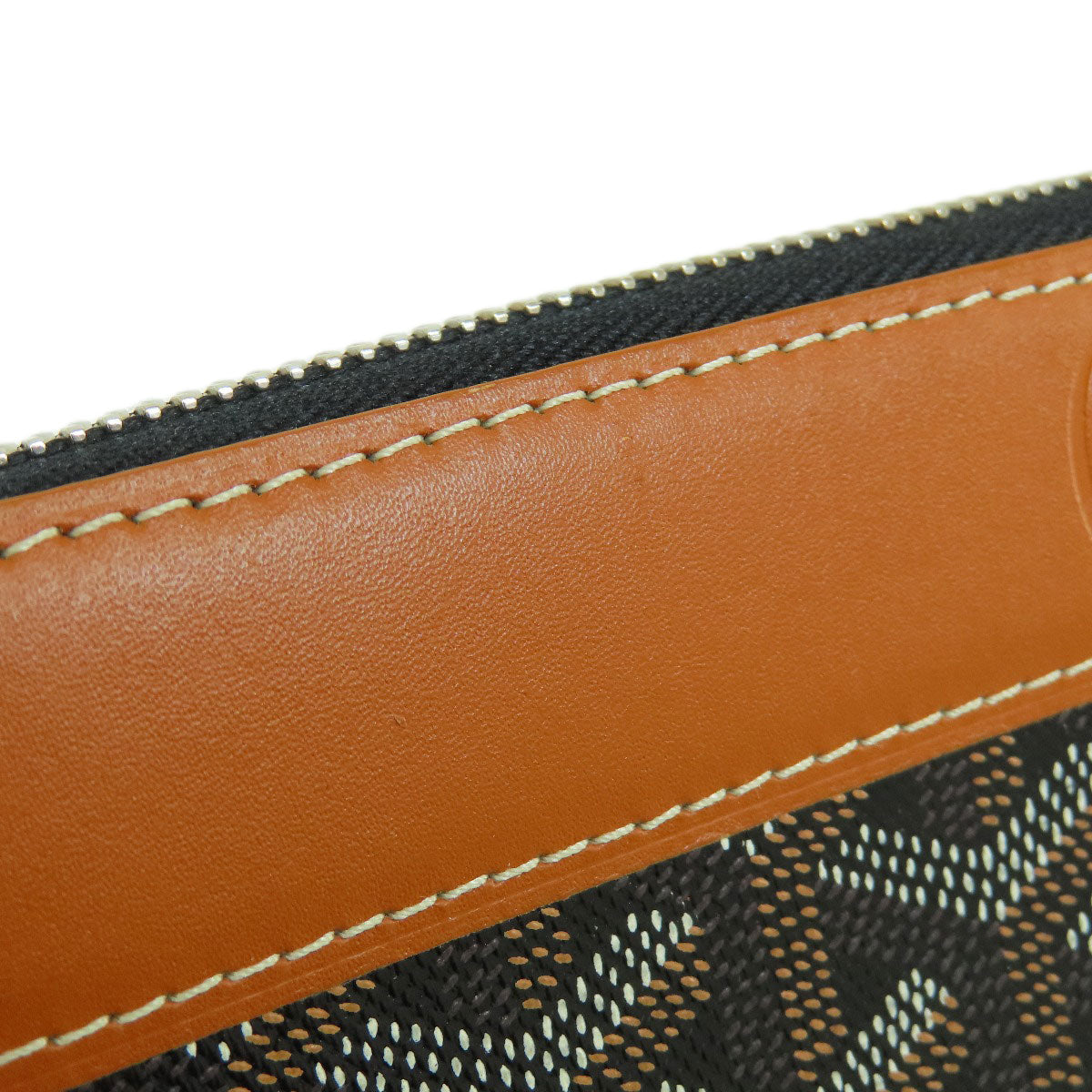 GOYARD Zip GM herringbone pattern Long wallet (with coin pocket) Coating canvas LeatherLadies [Used]