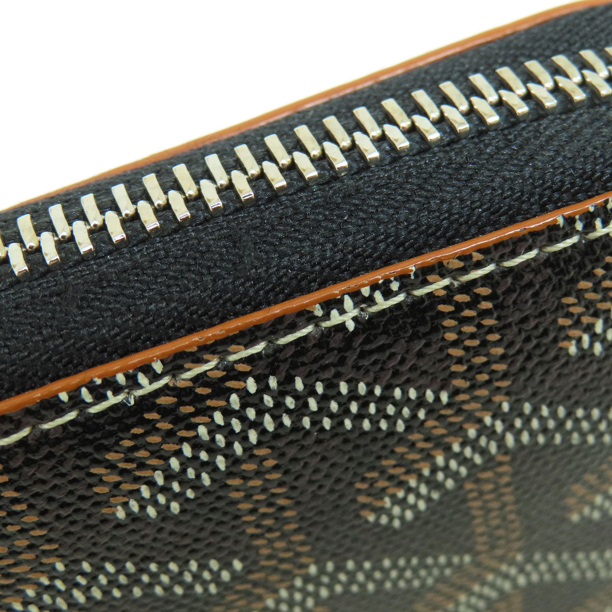 GOYARD Zip GM herringbone pattern Long wallet (with coin pocket) Coating canvas LeatherLadies [Used]