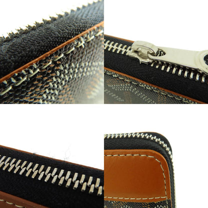 GOYARD Zip GM herringbone pattern Long wallet (with coin pocket) Coating canvas LeatherLadies [Used]
