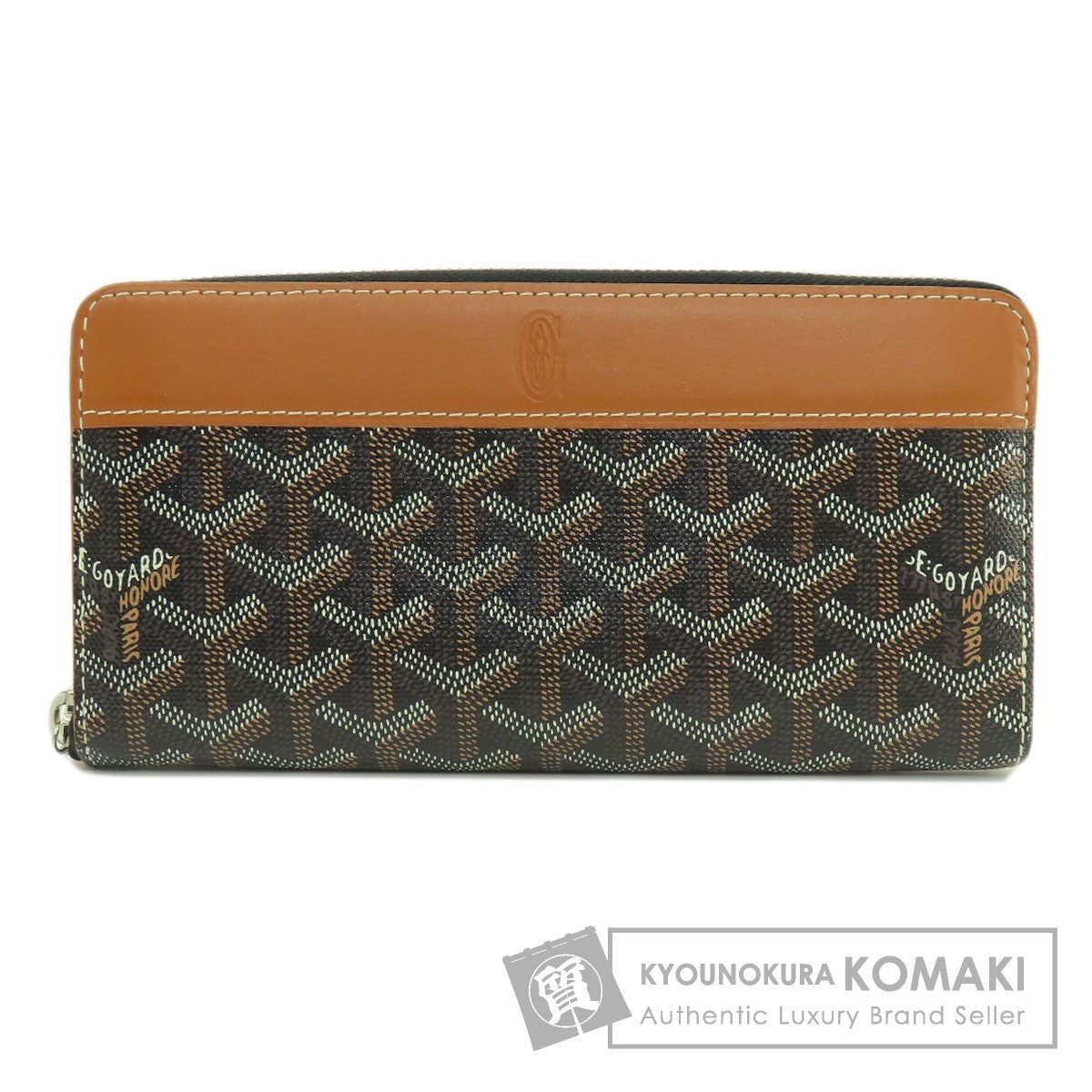 GOYARD Zip GM herringbone pattern Long wallet (with coin pocket) Coating canvas LeatherLadies [Used]