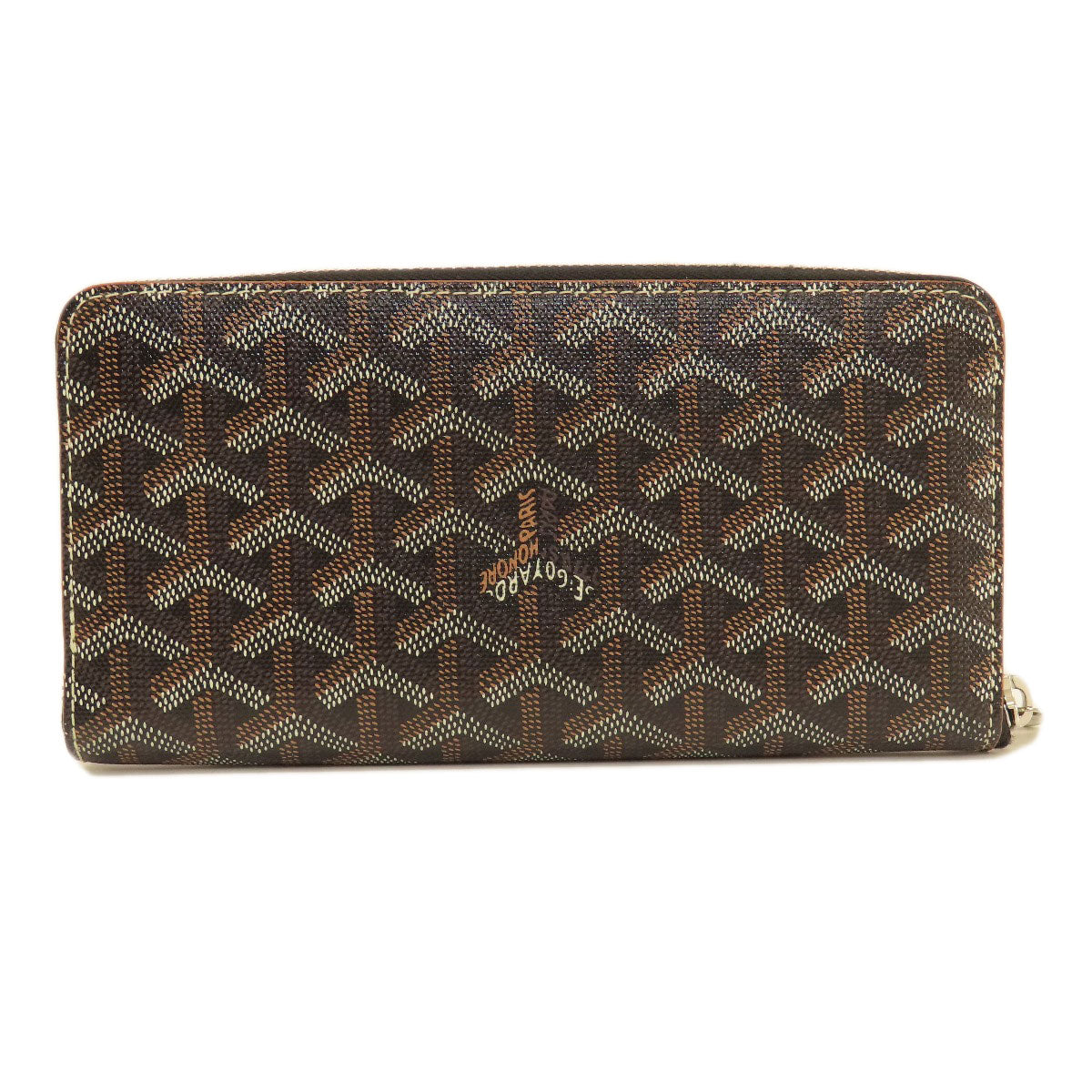 GOYARD Zip GM herringbone pattern Long wallet (with coin pocket) Coating canvas LeatherLadies [Used]