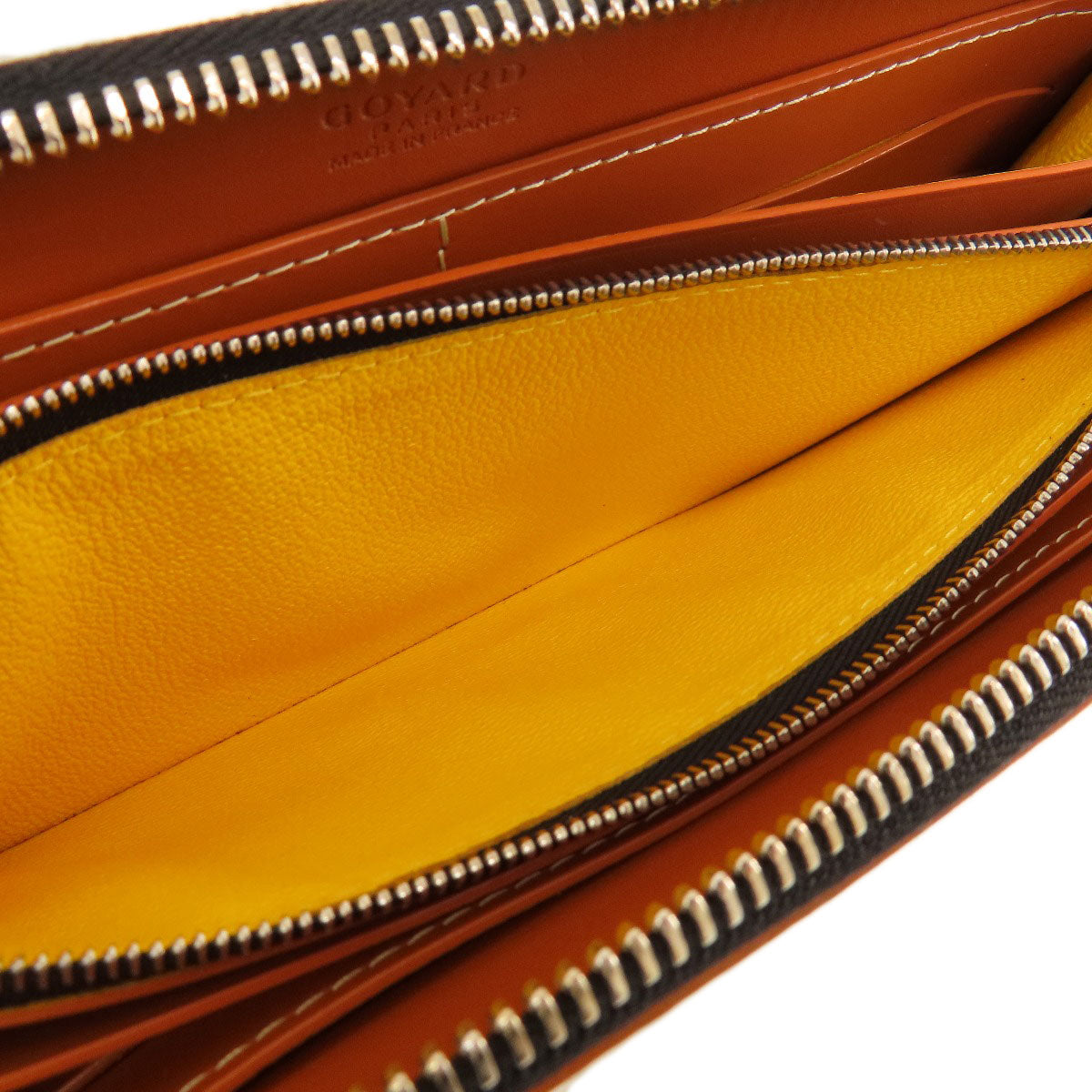 GOYARD Zip GM herringbone pattern Long wallet (with coin pocket) Coating canvas LeatherLadies [Used]