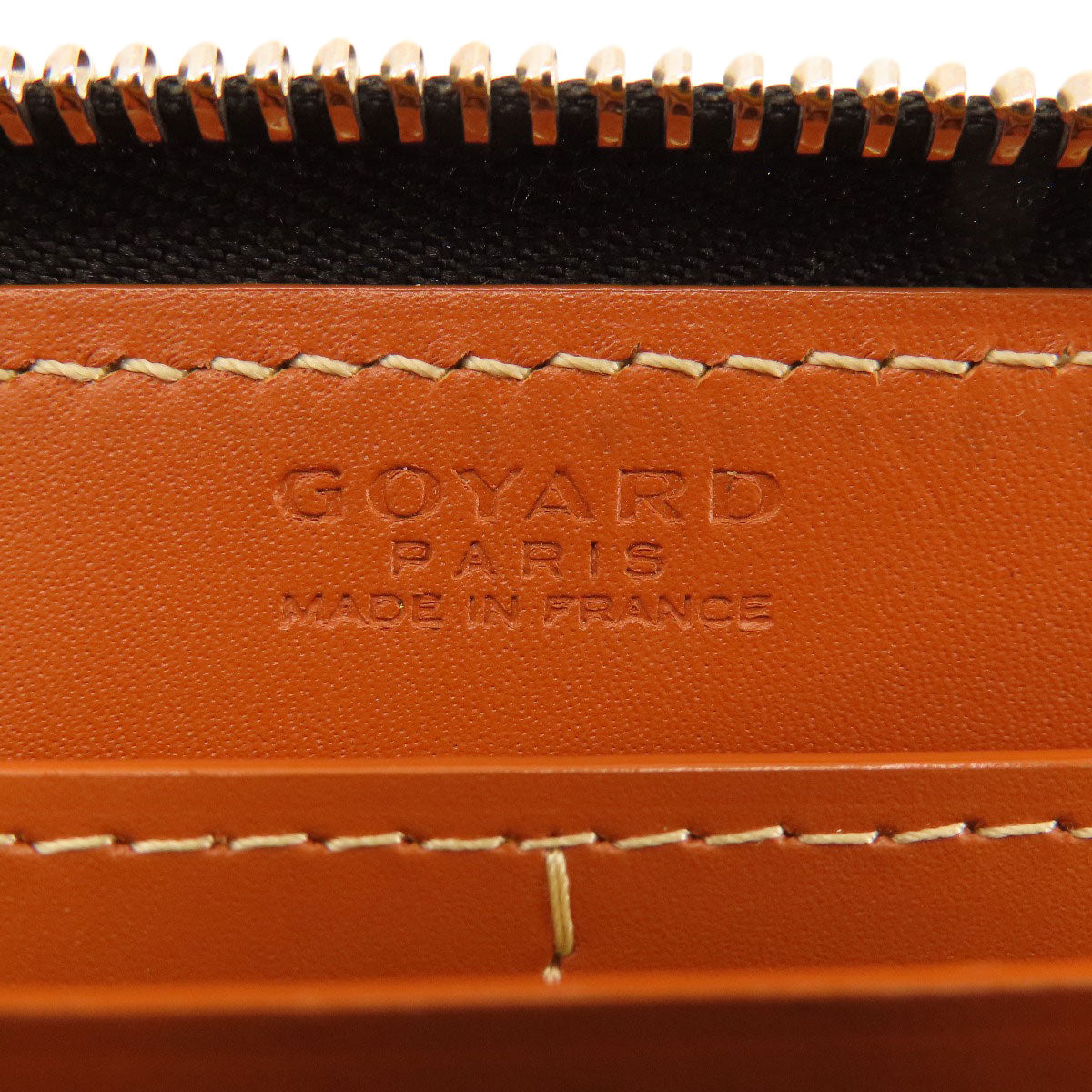 GOYARD Zip GM herringbone pattern Long wallet (with coin pocket) Coating canvas LeatherLadies [Used]