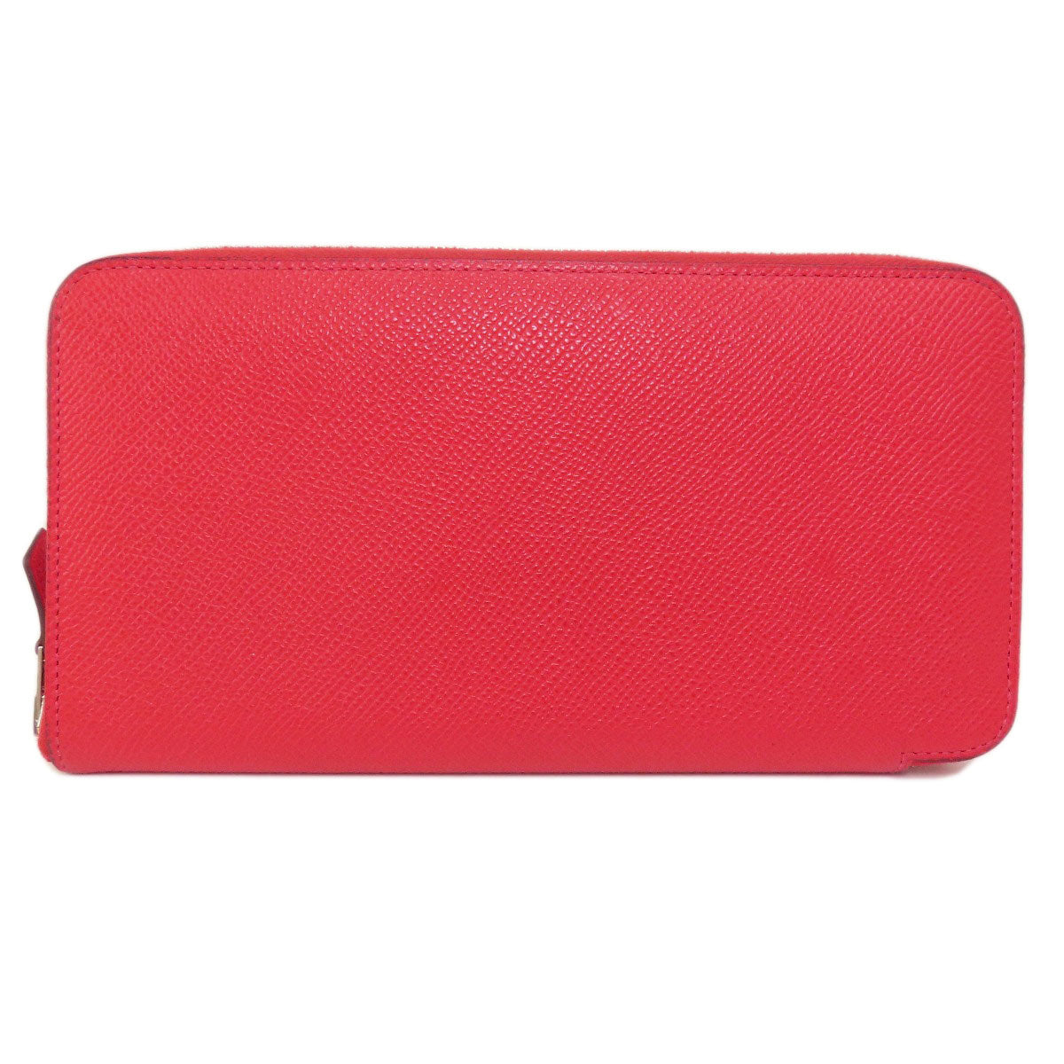 HERMES Azap Long Red SilverHardware Long wallet (with coin pocket) Epsom Ladies [Used]