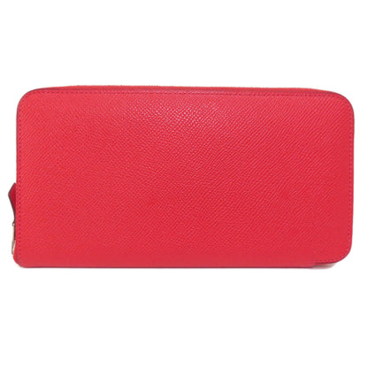 HERMES Azap Long Red SilverHardware Long wallet (with coin pocket) Epsom Ladies [Used]