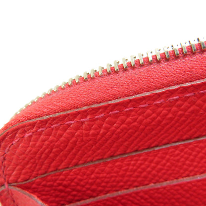 HERMES Azap Long Red SilverHardware Long wallet (with coin pocket) Epsom Ladies [Used]