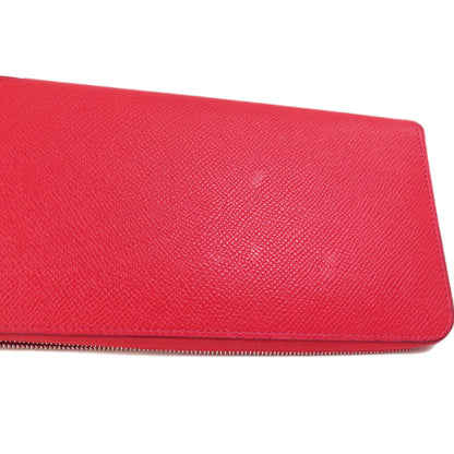 HERMES Azap Long Red SilverHardware Long wallet (with coin pocket) Epsom Ladies [Used]