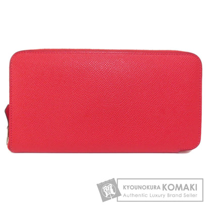 HERMES Azap Long Red SilverHardware Long wallet (with coin pocket) Epsom Ladies [Used]