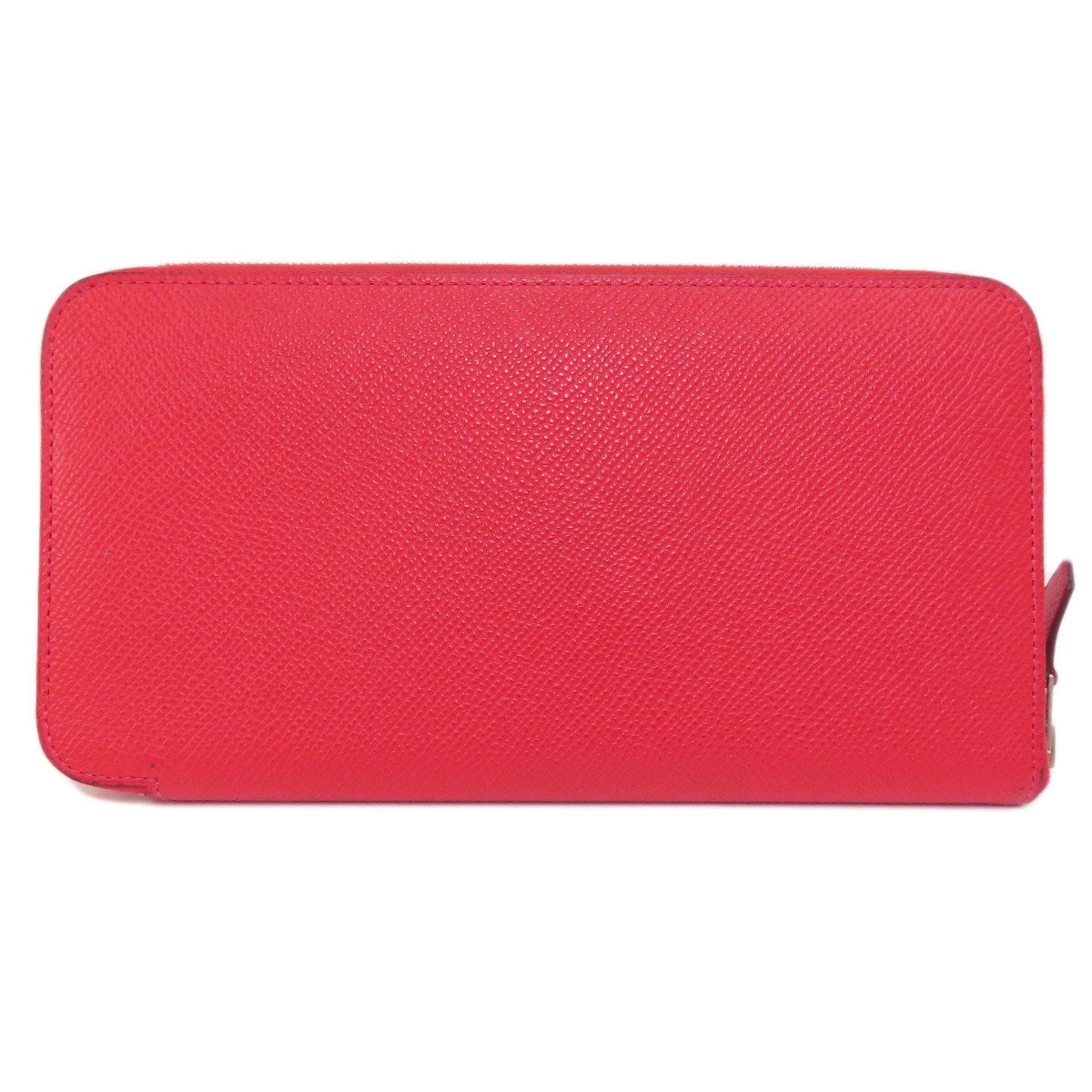 HERMES Azap Long Red SilverHardware Long wallet (with coin pocket) Epsom Ladies [Used]