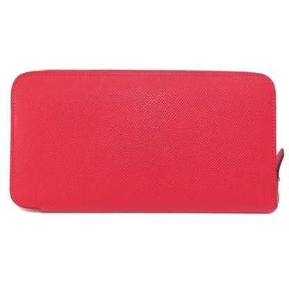 HERMES Azap Long Red SilverHardware Long wallet (with coin pocket) Epsom Ladies [Used]