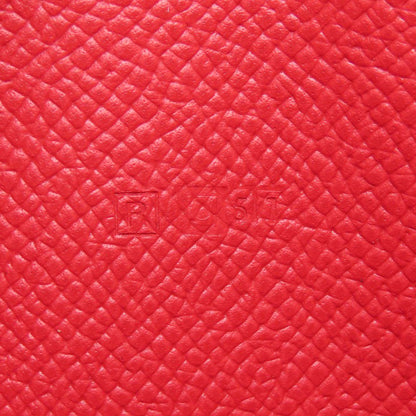 HERMES Azap Long Red SilverHardware Long wallet (with coin pocket) Epsom Ladies [Used]