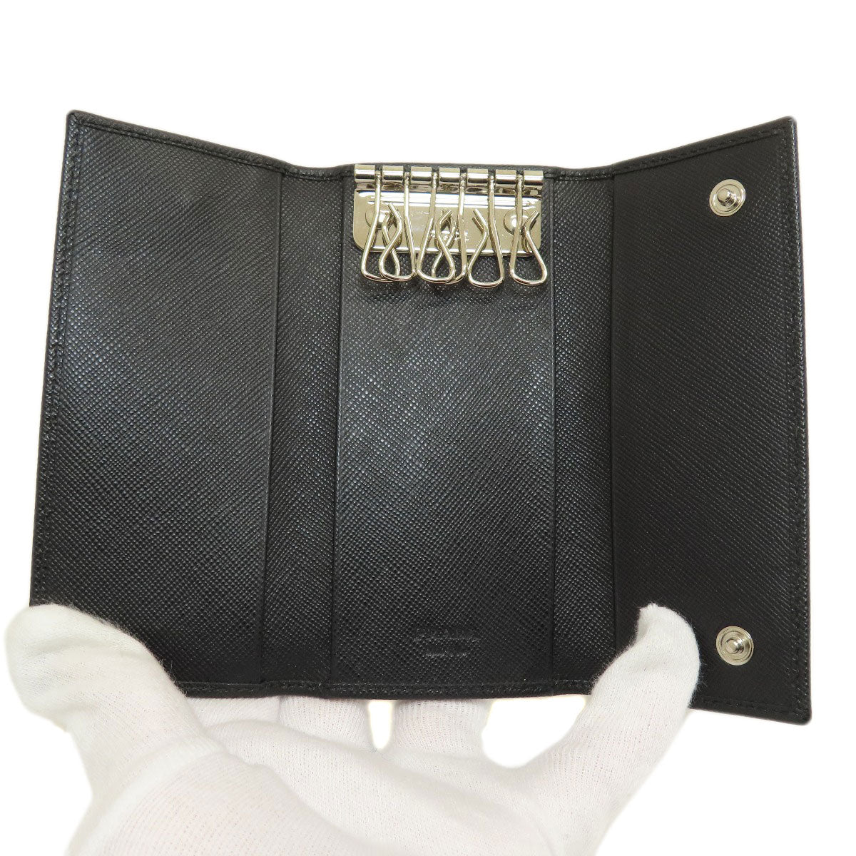 PRADA 2M0223 Logo engraving key holder Leather unisex [Used]